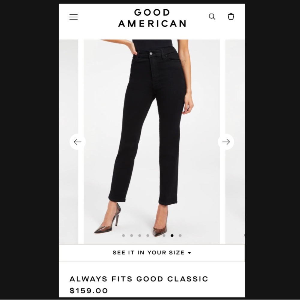 Good American black Jeans Brand New ALWAYS FITS GOOD CLASSIC